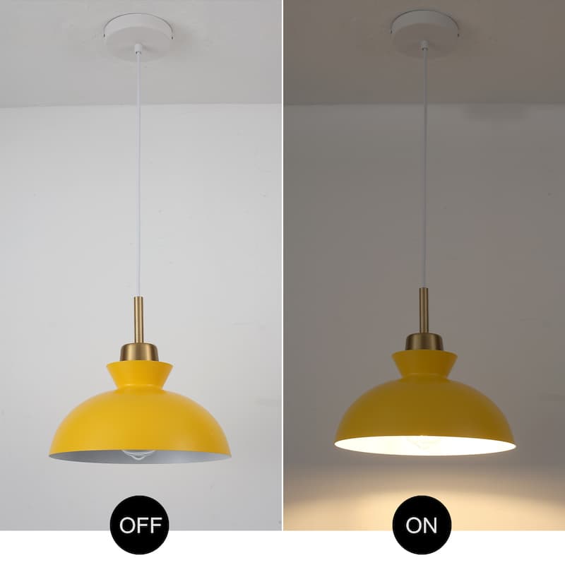 1-Light Modern Classic Semi Flush Mount Chandelier, Farmhouse Dome Pendant Light for Kitchen Island Dining Room