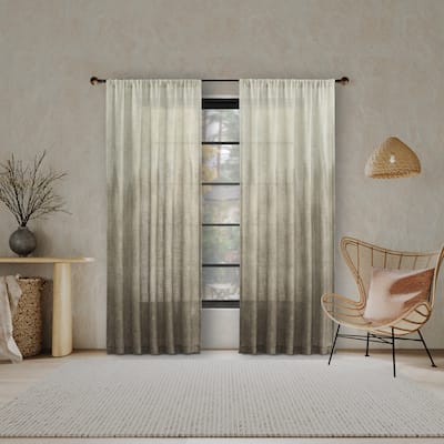 Indigo Road by Egypt Sherrod Correo Gradient Ombre Semi-Sheer Rod Pocket 1-Piece Curtain Panel, Single Panel