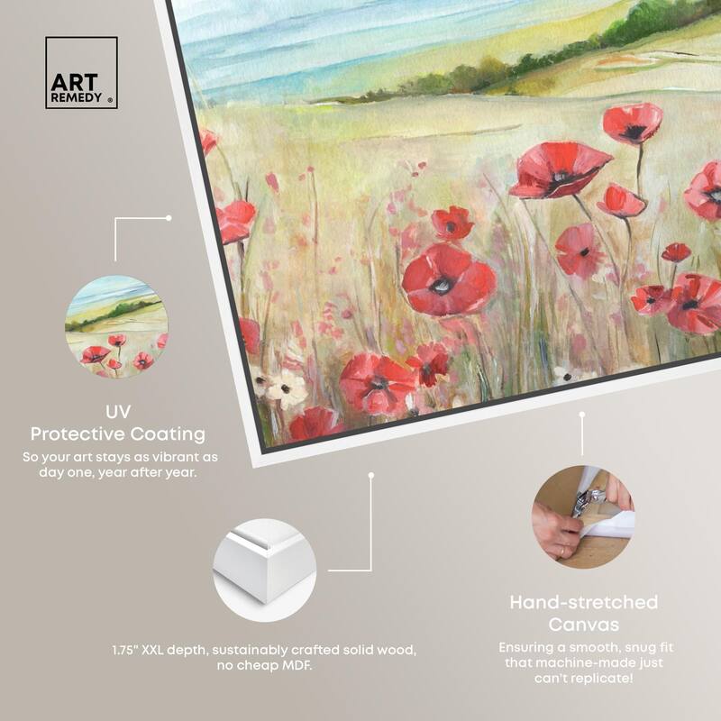 The Poppy Field Canvas by Art Remedy