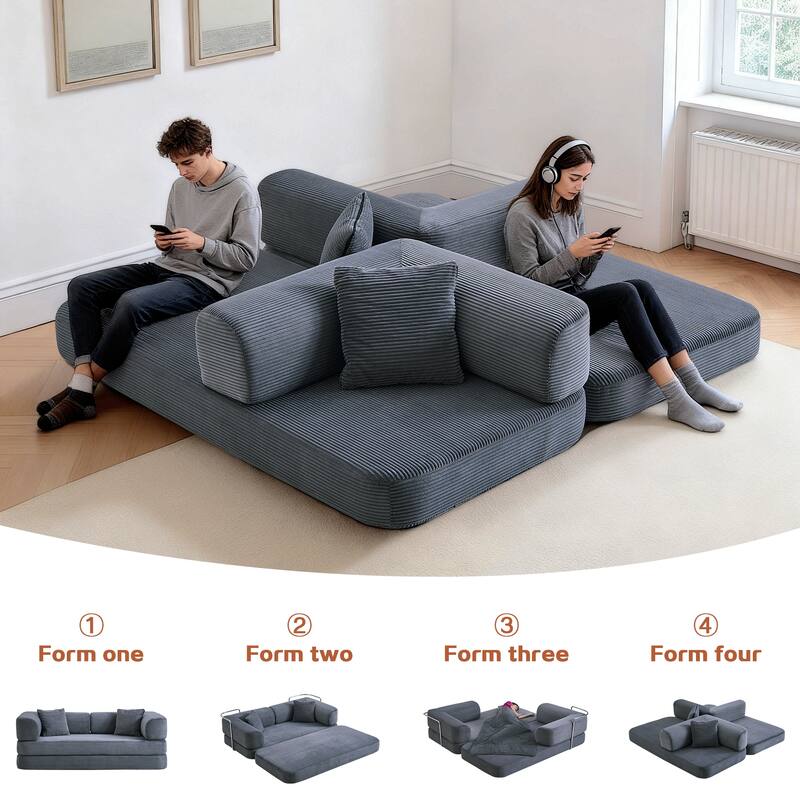 Floor Couch,Compressed Sofa,Convertible Floor Sofa Bed,Enhanced Frame stability,Comfy Couch Lounge Sleeper Bed