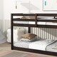 preview thumbnail 14 of 18, Elegant Twin over Twin Wood Bunk Kids Bed with Ladder,Guardrail