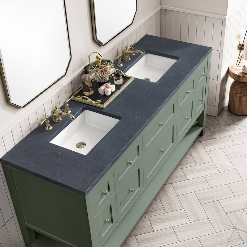 James Martin Vanities Breckenridge 72" Double Vanity, Smokey Celadon