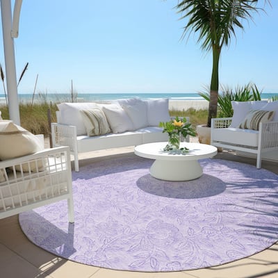 Machine Washable Indoor/ Outdoor Chantille Floral Farmhouse Rug