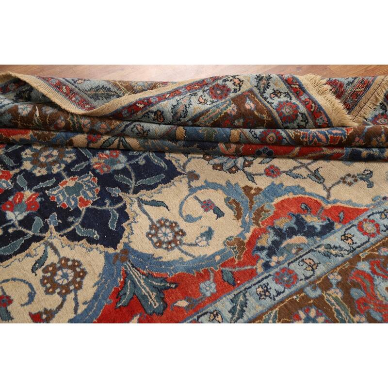 Medallion Tabriz Oriental Vintage Area Rug Hand-Knotted Wool Carpet - 6'7"x 9'7"