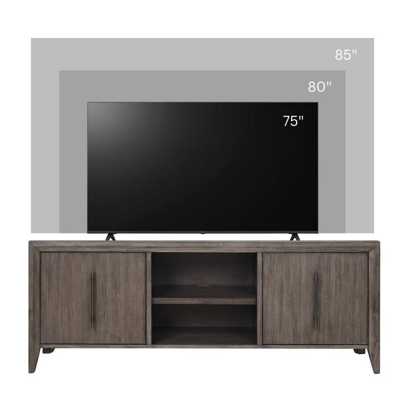 Bridgevine Home Avana 72 inch TV Stand Console, No Assembly Required, Smokey Greige Finish