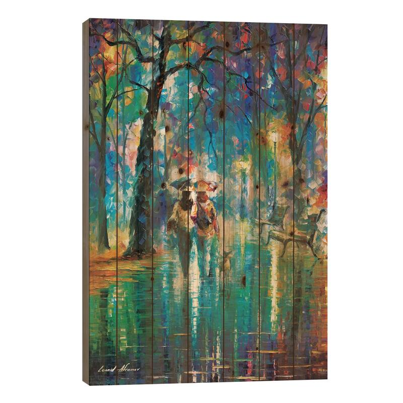 Little Friend Print On Wood by Leonid Afremov - Multi-Color - 40x26x1.5