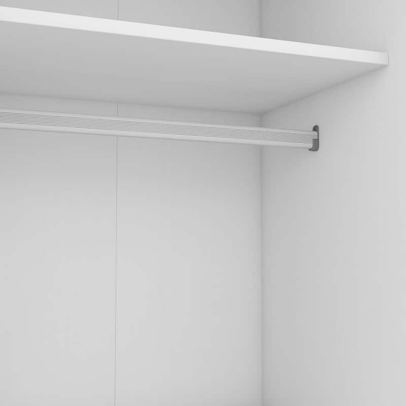 42.5"W Modern 3 door louvered closet with hanging rods and dividers