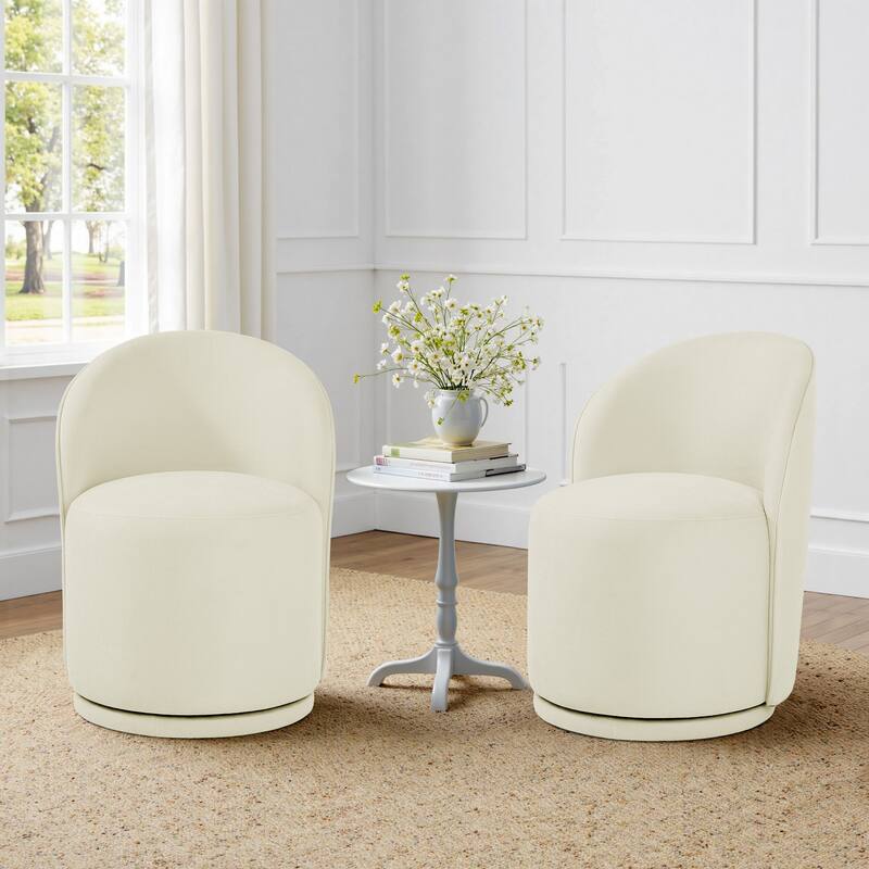 23" W Upholstered Swivel Side Chair for Dining Room Set of 2