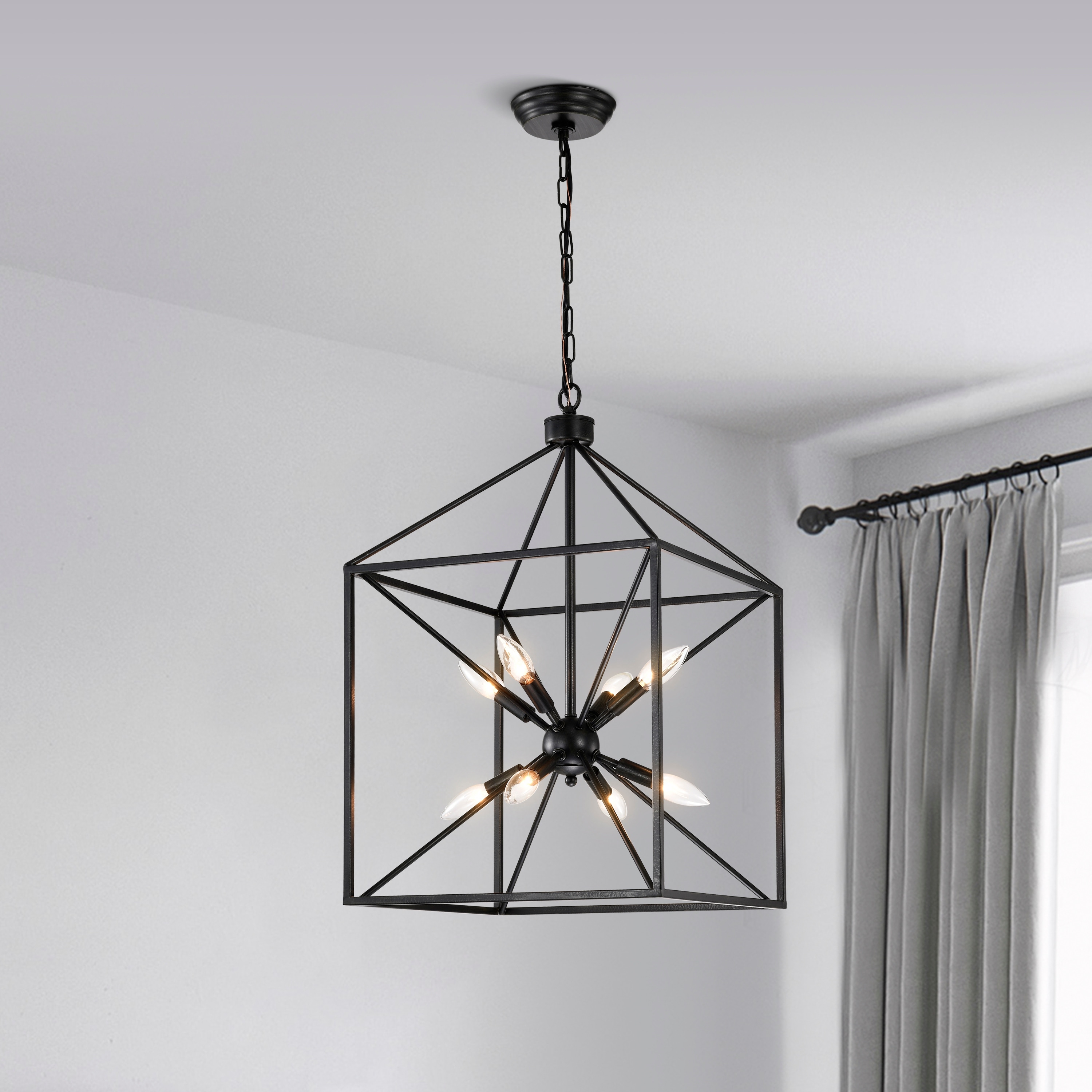 Artin 8-Light Cage Sputnik Chandelier for Dining/Living Room, Bedroom - 15.7
