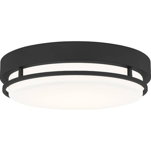 slide 2 of 8, Hale Integrated LED Earth Black Flush Mount