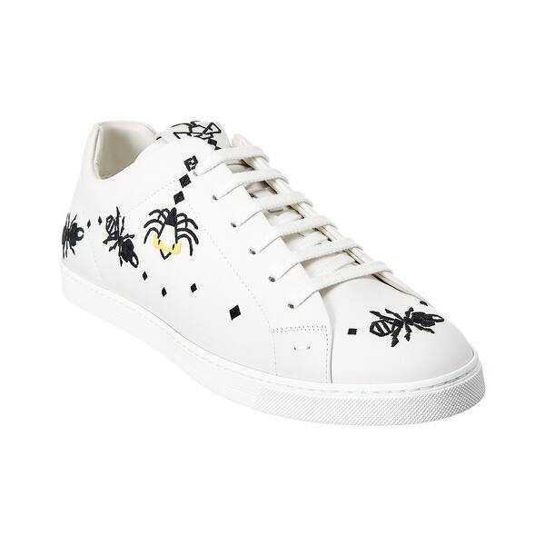Shop Fendi Super Bug Leather Sneaker Overstock 29710179