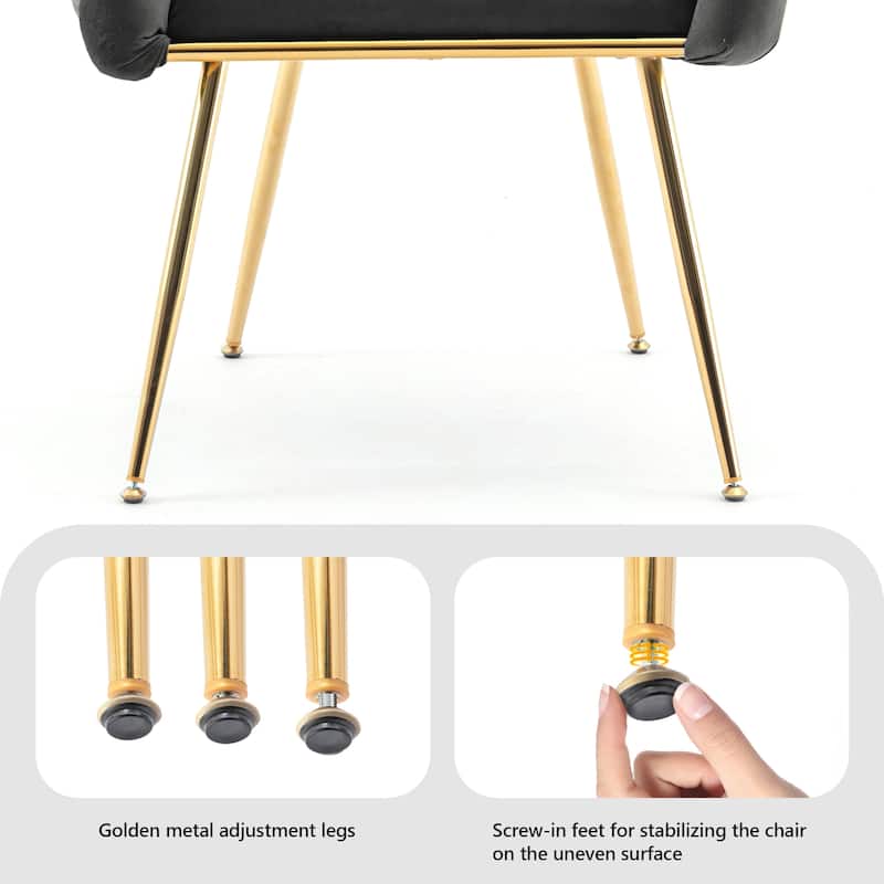 Modern Velvet Dining Chair with Metal Legs