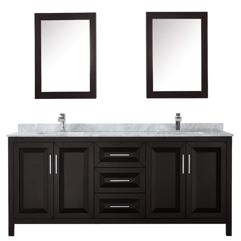 Daria 80-inch Double Vanity, Marble Top, Medicine Cabinets