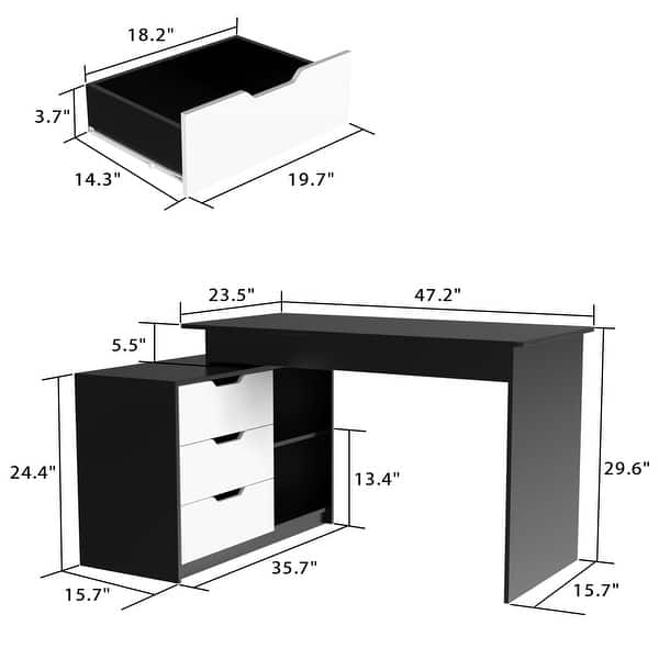 Timechee Home Office Computer Desk Corner Desk LShaped 3 In 1 Bed Bath & Beyond 36090036