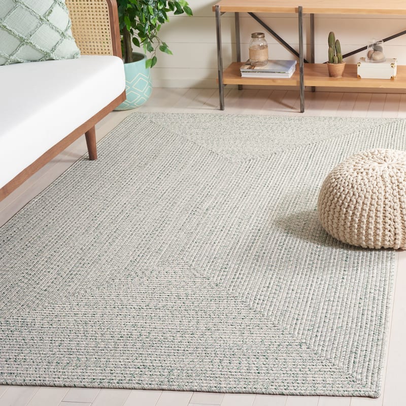 SAFAVIEH Handmade Braided Anthi Casual Rug - 6' Square - Ivory/Green