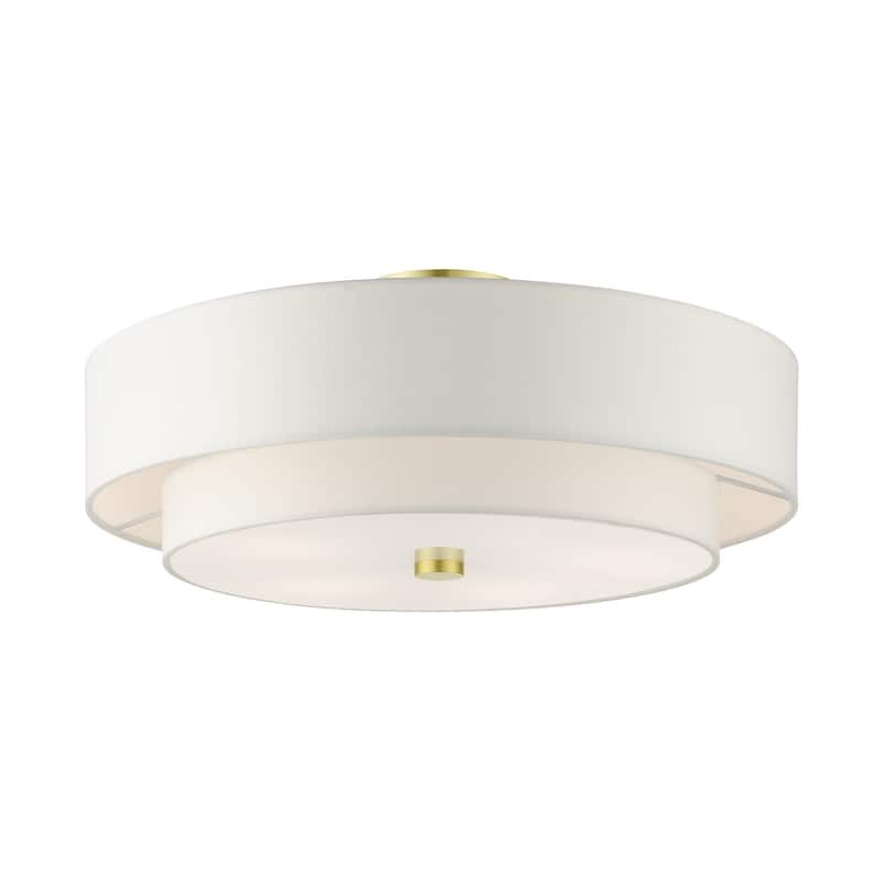 Livex Lighting Meridian 5 Light 22" Wide Semi-Flush Drum Ceiling