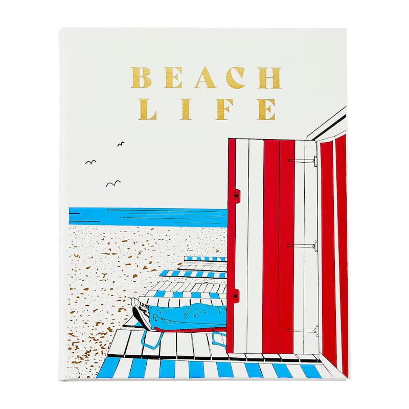 Graphic Image Beach Life Coffee Table Book, Leather, Ivory
