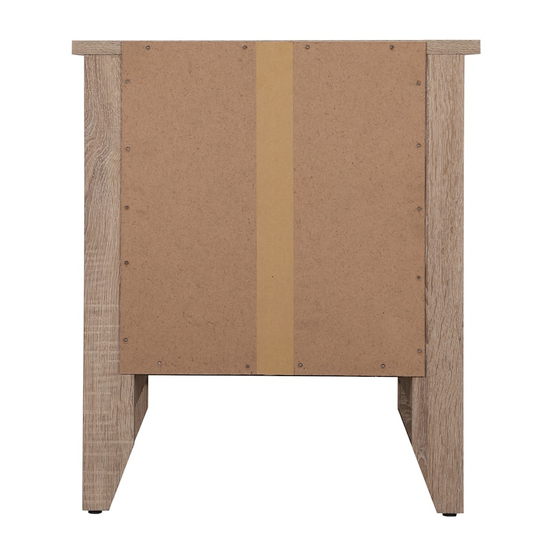 Sandle Wood Nightstand 24x21x18 Warm Compact Bedside Table with Modern Finish, Durable Build and Convenient Storage