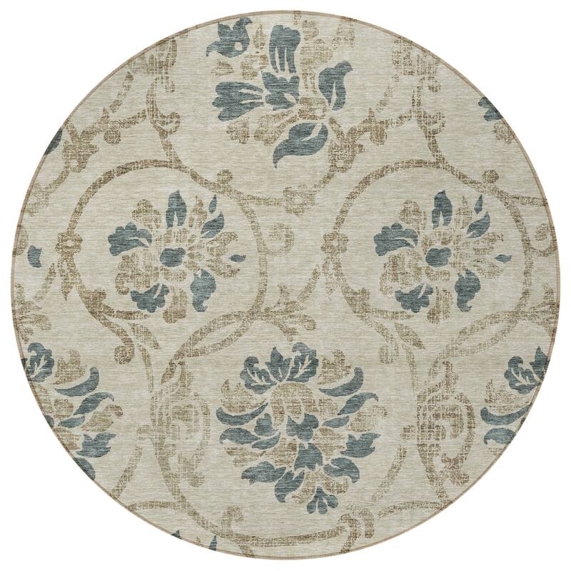 HomeRoots Floral Traditional Rectangle Outdoor Rug