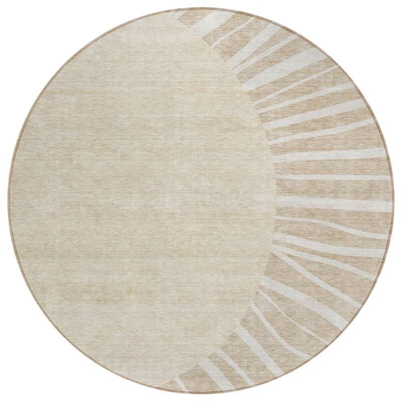 Machine Washable Indoor/ Outdoor Chantille Modern Sunburst Rug