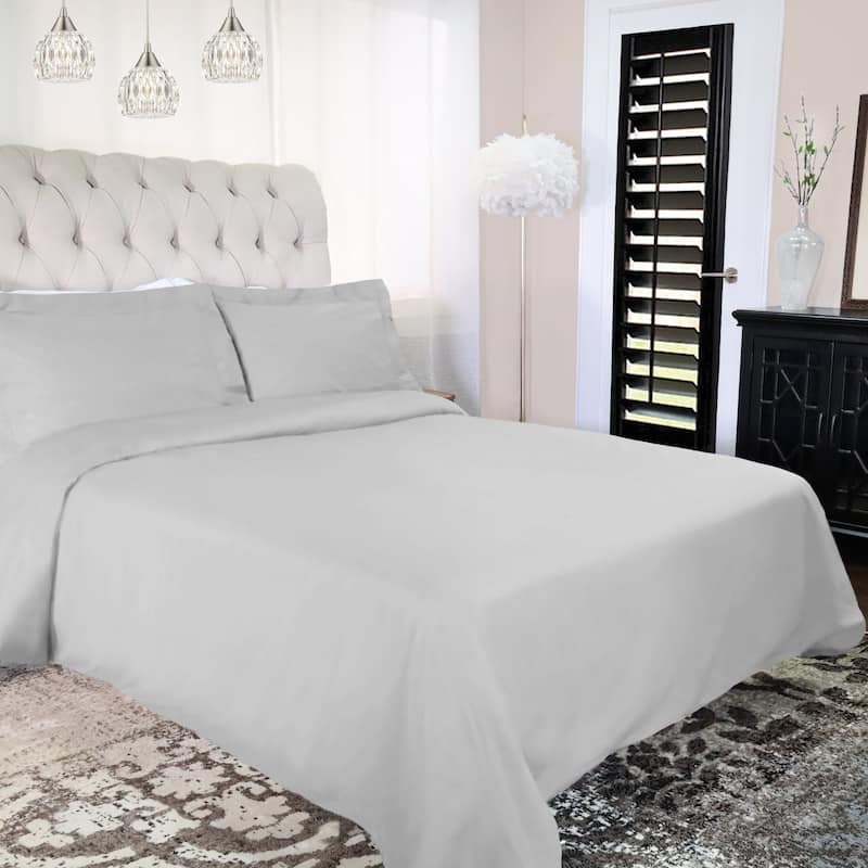 Superior 300-Thread Count Cotton Percale Duvet Cover Set