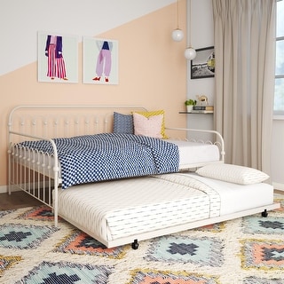 The Novogratz Bright Pop Full Metal Daybed with Twin Trundle Bed