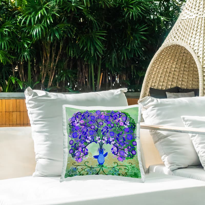 Stupell Tree Blooming From Bird Printed Outdoor Throw Pillow Design by Kay Widdowson