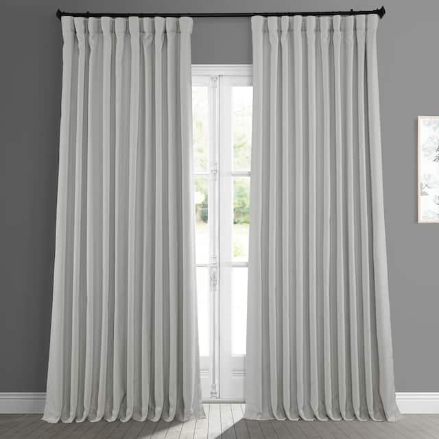 Exclusive Fabrics Faux Linen Extra Wide Room Darkening Curtain Panel - 100 X 84 - Oyster