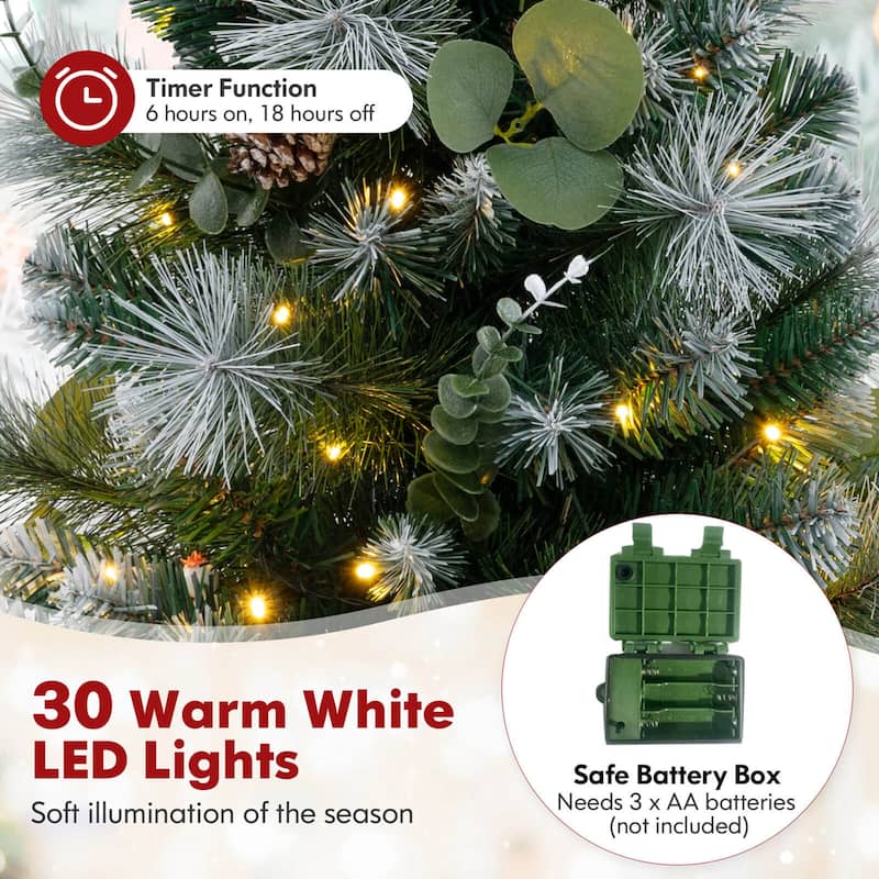 Costway 1/2 PCS 3 FT Artificial Christmas Tree with 98 Branch Tips - 2 PCS