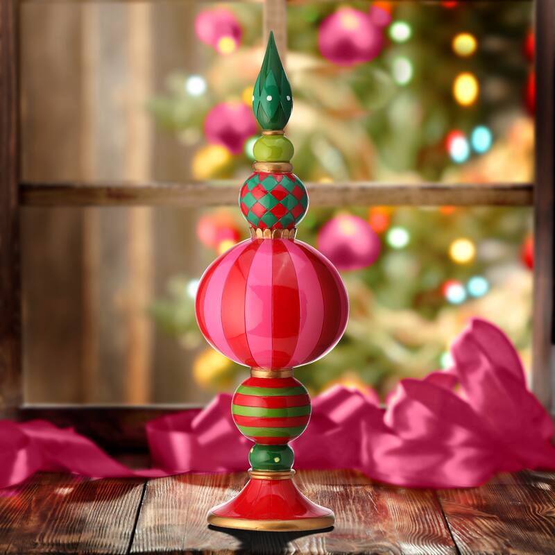 18" Resin Patterned Finial - Multi