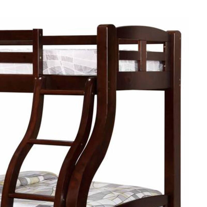 Curved Wood Design Twin/full Bunk Bed, Brown