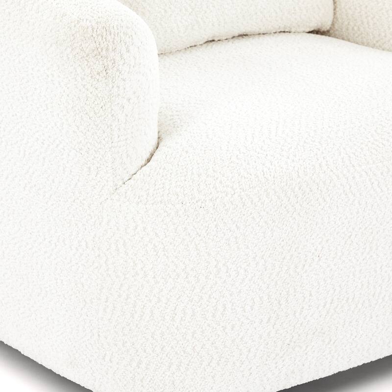 Chenille 360° Swivel Barrel Chair with Throw Pillow, Pocket Spring Cushion and Ergonomic Armrests