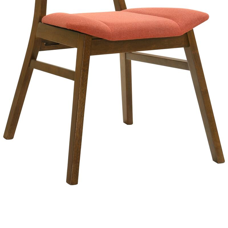 Amaris 5-Piece Rectangular Walnut Dining Set with Upholstered Chairs