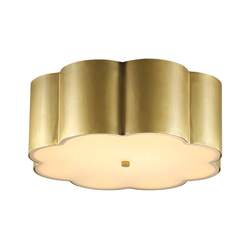 Metallic Luxury Scalloped Flower Drum Dimmable LED Flush Mount - 15.0 in