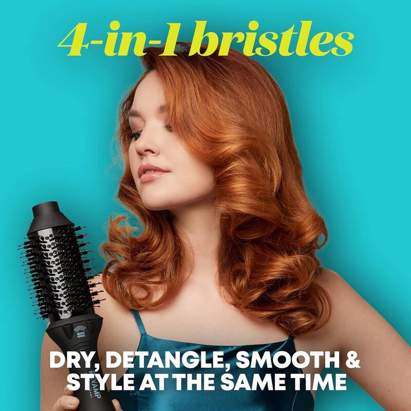 Revamp Progloss Perfect Blow Dry Volume & Shine Hot Air Styler, Hair Dryer Brush for Wet/Dry Styling, Auto-Off & 9' Swivel Cord