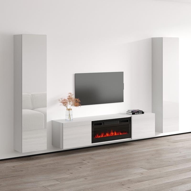 Cali BL-EF Floating Fireplace Entertainment Center