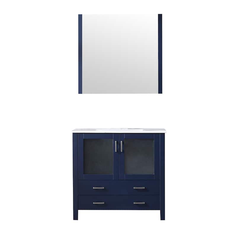 Lexora Volez 36 inch single Bathroom Vanity Countertop Sink and Mirror