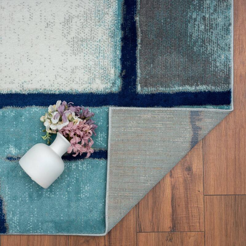 Luxe Weavers Abstract Geometric Grid Area Rug