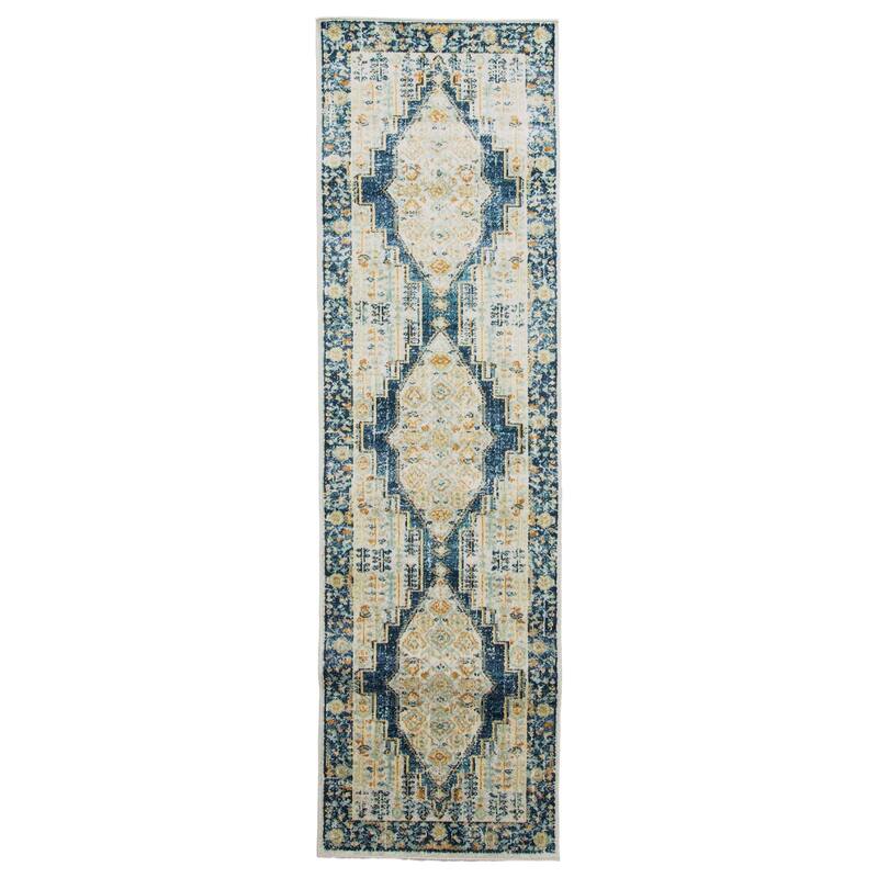 ECARPETGALLERY Machine Woven Kinsley Navy Area Rug - Navy - 2'7 x 8'0 - Runner