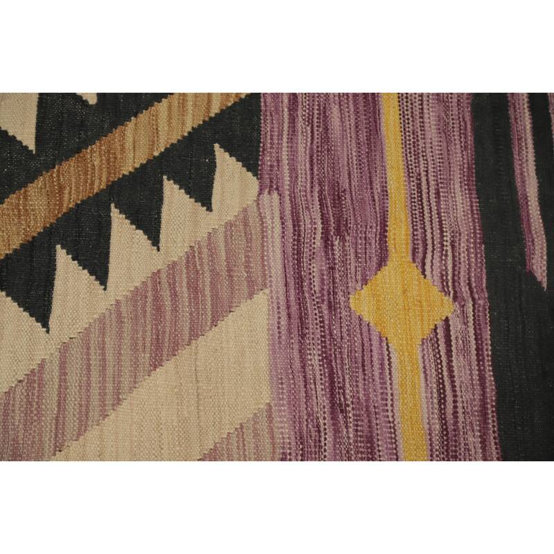 Hand Woven Oriental 100% Wool Carpet Southwestern Medallion Purples Kilim Area Rug - 12' 9'' X 10' 0''