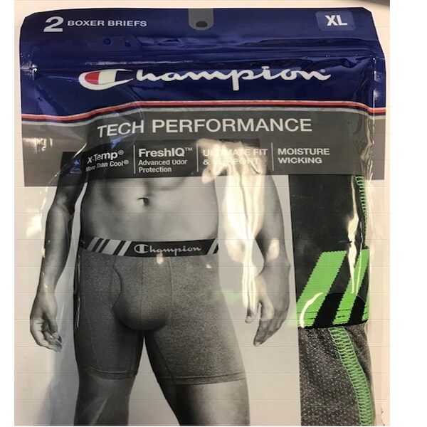 champion men's tech performance long boxer brief