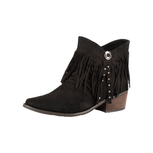 Roper Western Boot Womens Fringe Suede Shorty - Overstock - 27592163