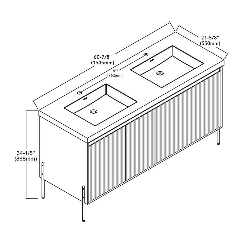 Ripple 60" Bathroom Vanity Set