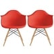 preview thumbnail 18 of 30, Molded Natural Wood Eiffel Dining Chairs (Set of 2) Bright Red