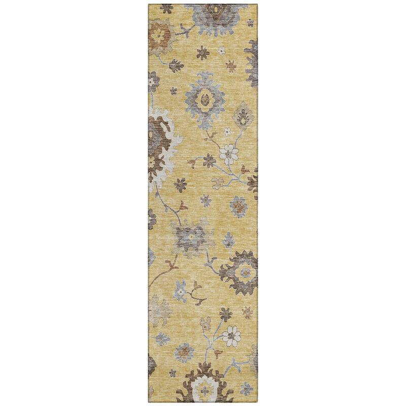 Machine Washable Indoor/ Outdoor Chantille Traditonal Kashan Rug