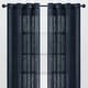 preview thumbnail 7 of 21, Chanasya Crosshatch Textured Semi-Sheer Kitchen Bedroom Grommet Window Curtain Panel (Set of 2)