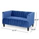 preview thumbnail 6 of 10, Weymouth Contemporary Channel Stitch Velvet Settee by Christopher Knight Home