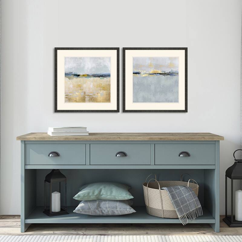 Gentle Horizon II S/2 Framed Art Giclee Under Glass - Blue