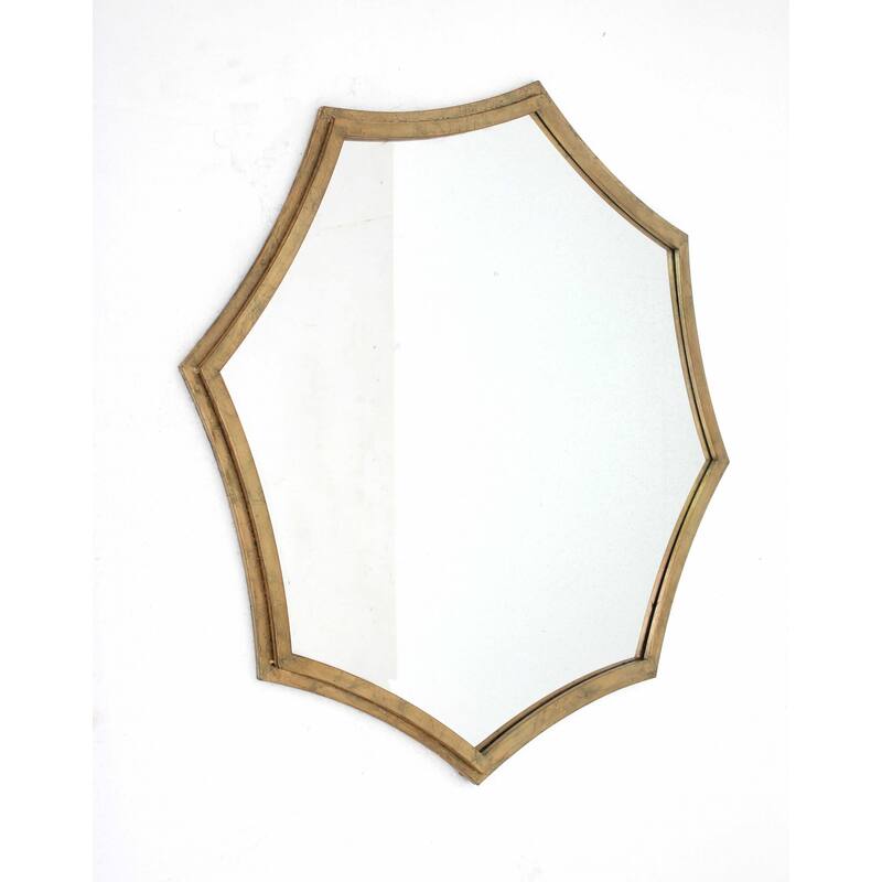 HomeRoots 33" Gold Octagon Metal Framed Accent Mirror - 40