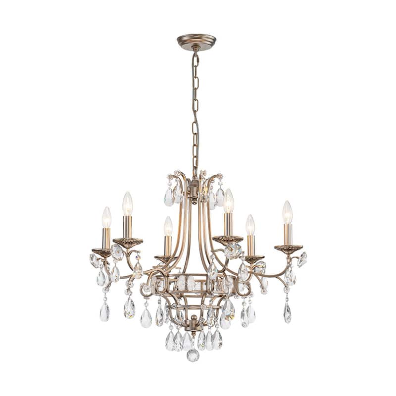 Antique Luxury Crystal Round Empire Candle Style Chandelier